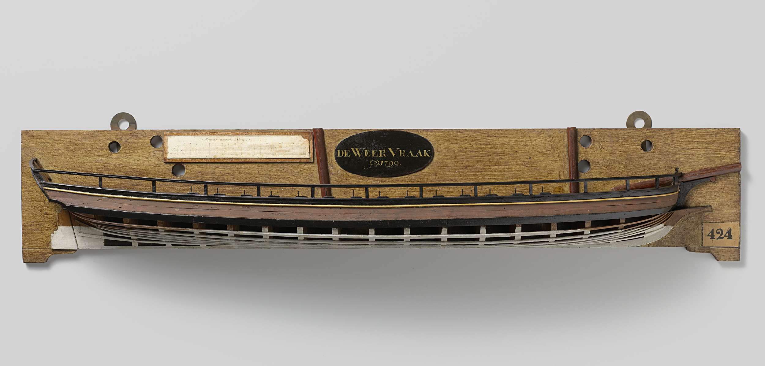Half Model of a 3-Gun War Galley