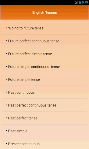 English Tenses Tables