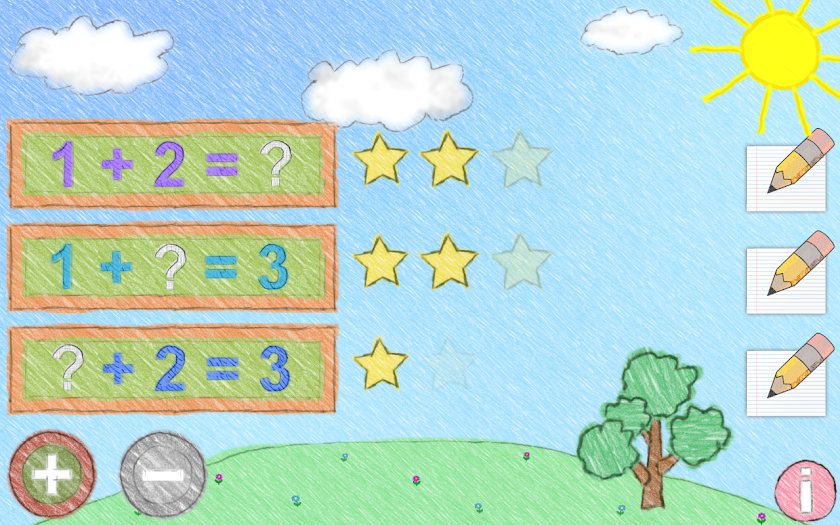 Subtract and add up to 10 Screen 1