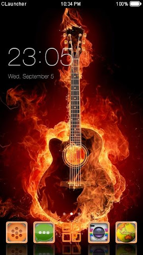 Fire Guitar C Launcher Theme