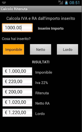 【免費商業App】Calcolo Ritenuta Free-APP點子