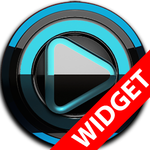 Poweramp widget BLACK L. Blue