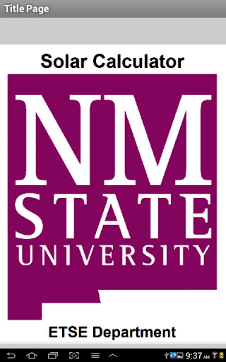 NMSU Solar Calculations