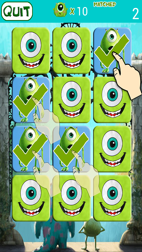 Monster Inc Kids Memory Gameのおすすめ画像2