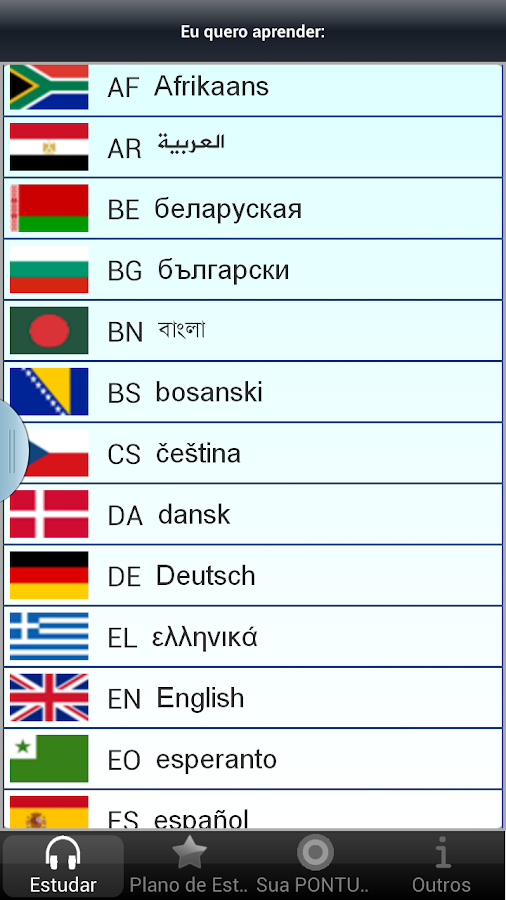 Aprender 50 linguas - screenshot