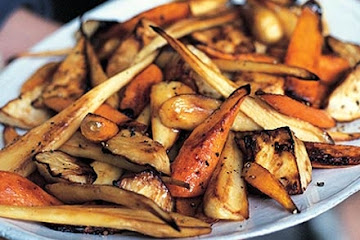 Pepper & honey-roasted roots