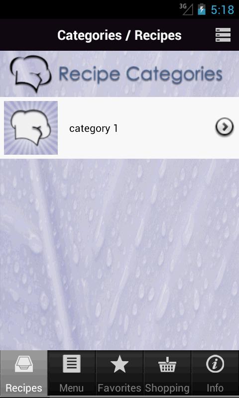 Android application My Recipes Manager screenshort
