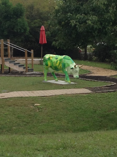 Green plaid cow 