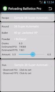 Android application 38 Super Auto Ballistics Data screenshot