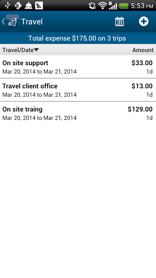 travel expenses app android