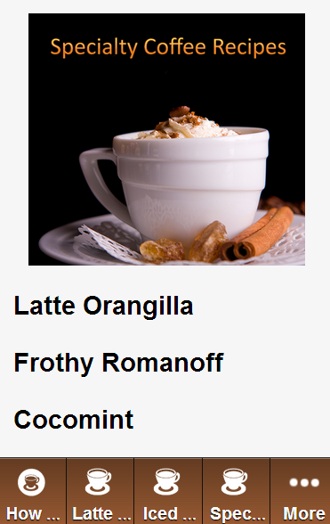 Gourmet Coffee Drink Recipes Screen 3
