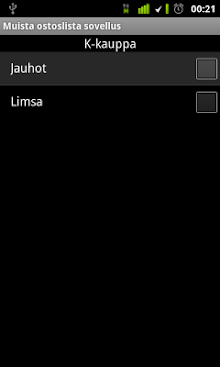 Muista shoppinglist!