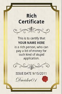 Android application Rich Certificate screenshot