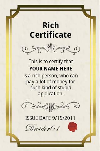 Rich Certificate Screen 3