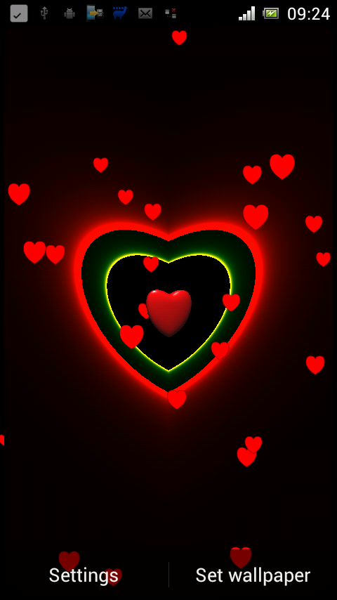 3D Neon Love Shower PRO LWP Screen 1