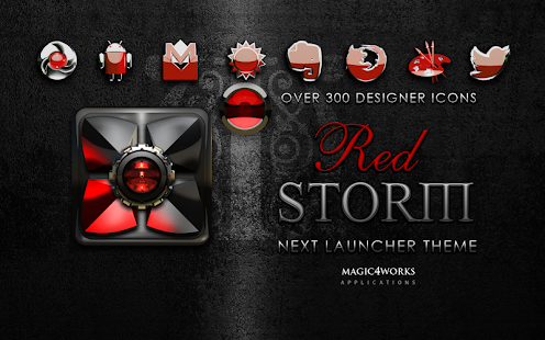 Next Launcher Theme Red Storm