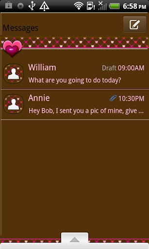 GO SMS THEME ChocolateHearts1