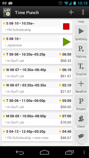 Time tracker TimePunch Demo