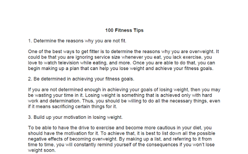 100 Fitness Tips