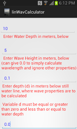 Linear Wave Calculator