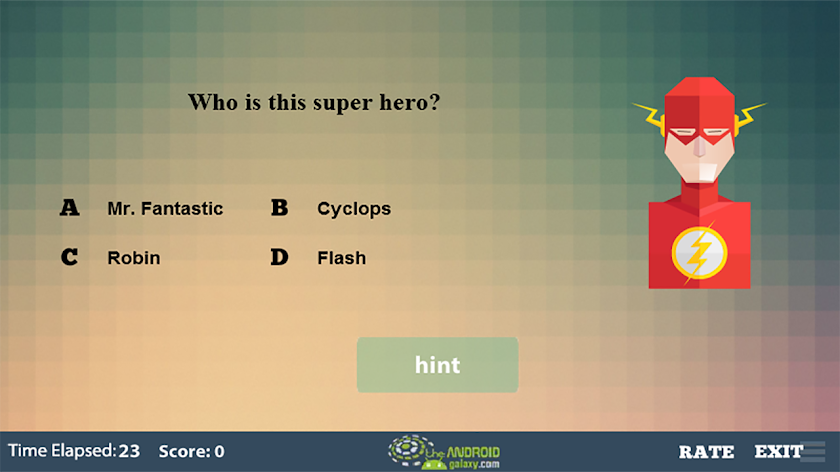 Super Hero Quiz Screen 2