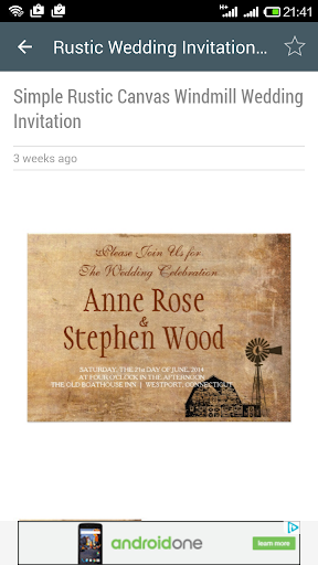 Rustic Wedding Invitation Idea