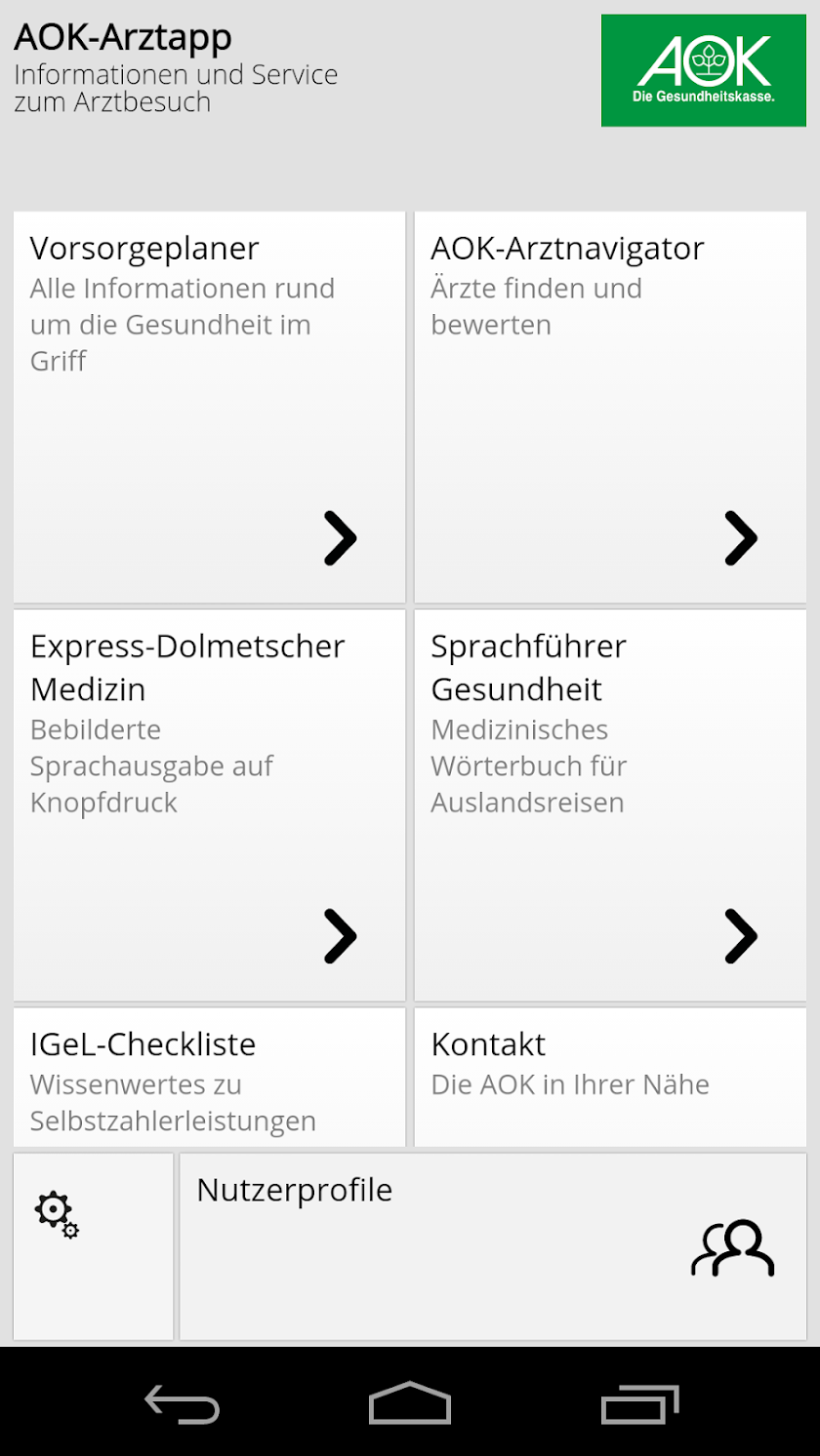 AOK-Arztapp Screen 2