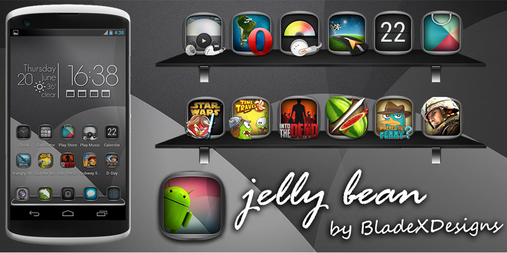 JellyBean (APEX NOVA GO THEME) v1.2.0