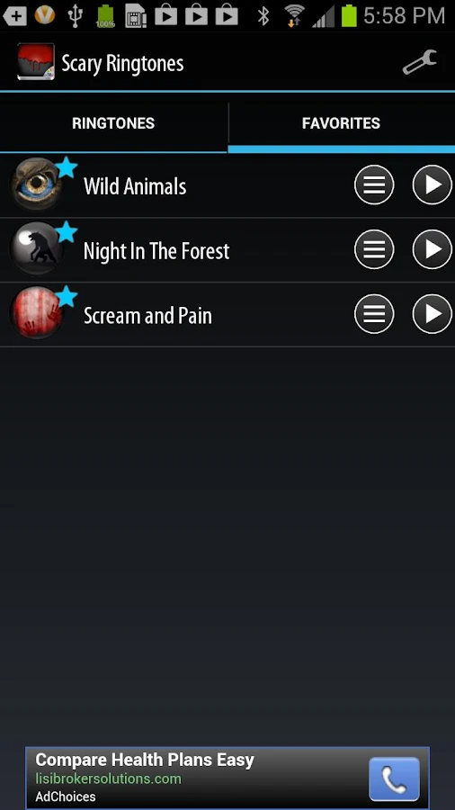 Ringtones assustador - screenshot