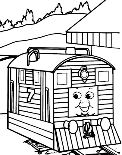 trains coloring