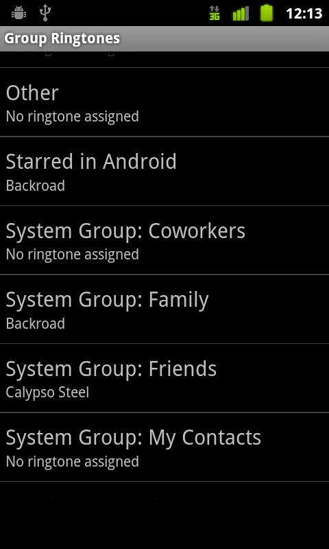 Android application Group Ringtones Donate screenshort