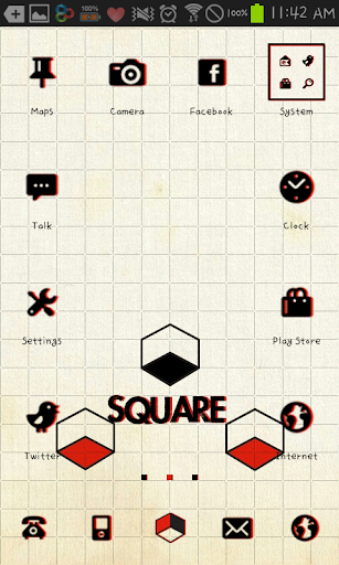 square GO launcher theme