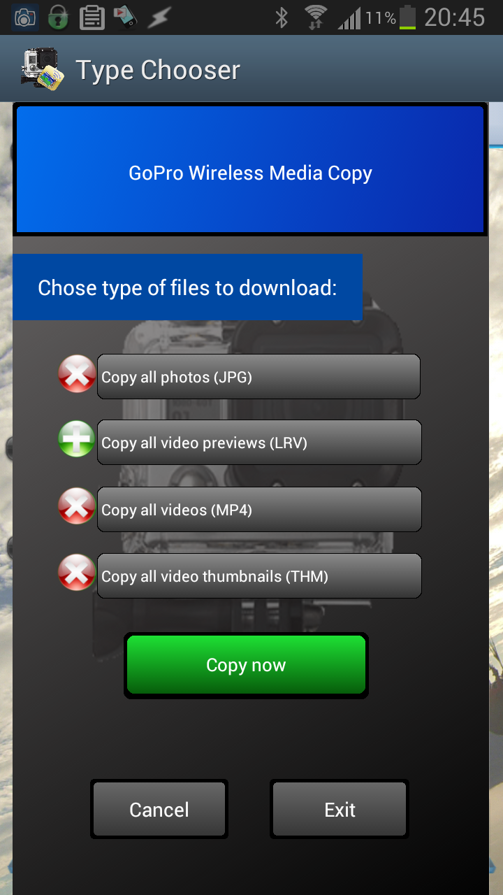 GoPro SD Backup2Phone 480p Screen 2