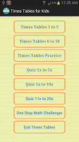 Times Tables Quiz 4 Kids APK Ảnh chụp màn hình #6