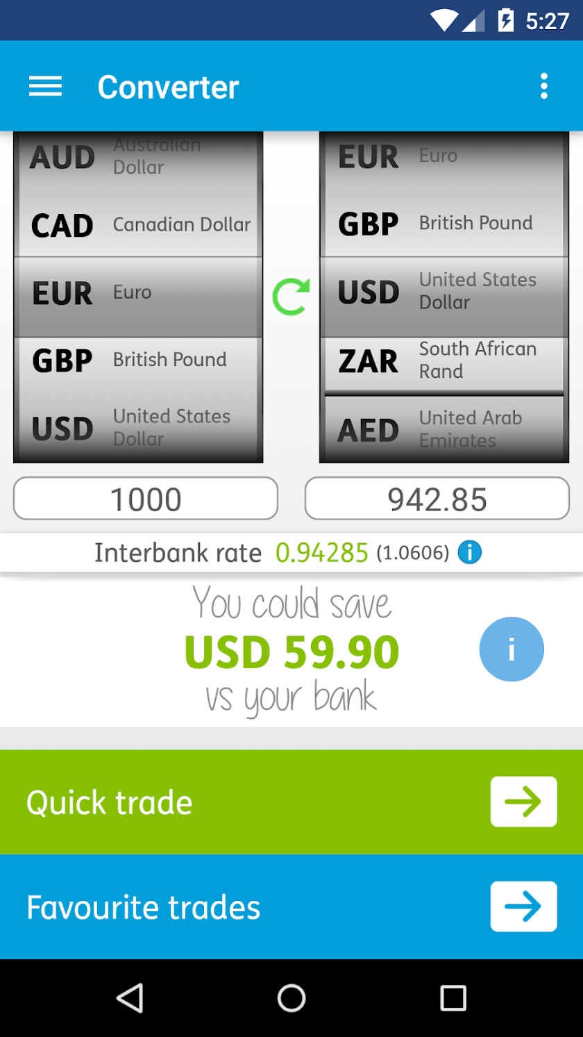 World First Money Transfer Screen 2