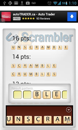 unScrambler for word games