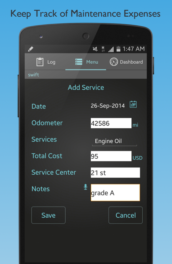 Fuel Buddy Car Mileage Log screenshot
