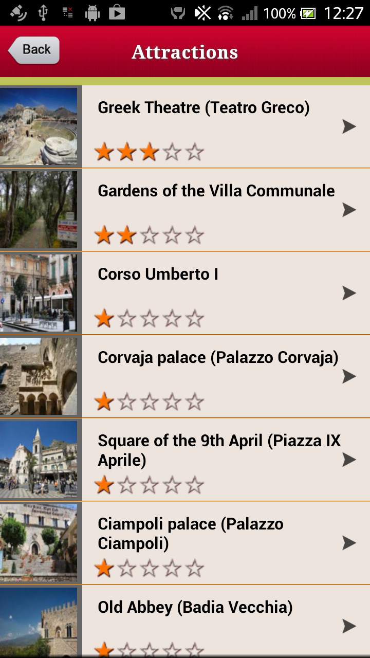 Taormina Offline Map Guide Screen 3