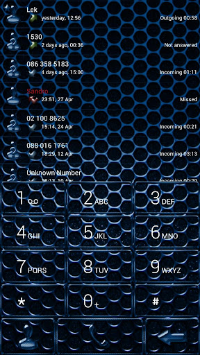 Dialer CarbonMetalBlue Theme