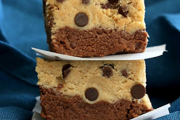 Vegan Cookie Dough Brownies. Gluten-free No Bake