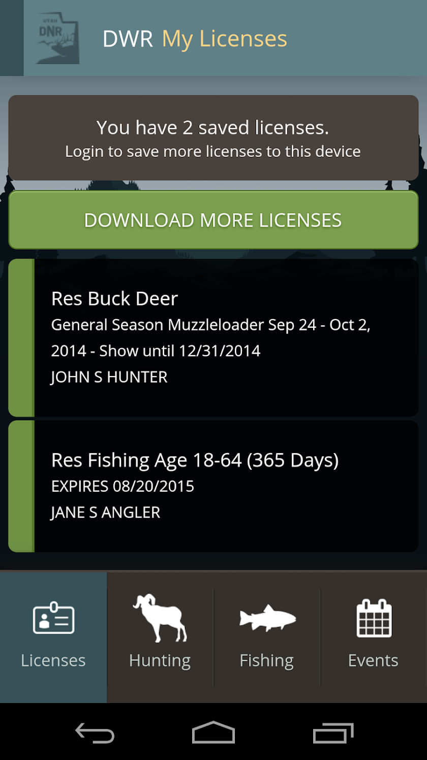 Utah Hunting and Fishing Screen 2