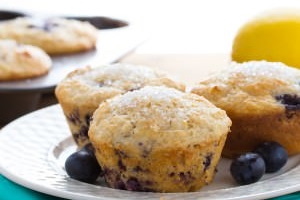 Healthy Blueberry Muffins (Crunchy Tops!)