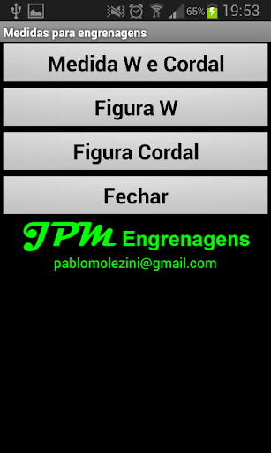 Calculo de engrenagem W Cordal