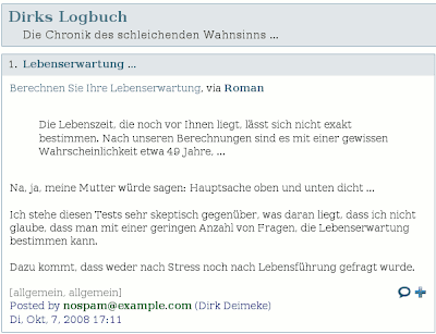 Dirks Logbuch als sage-feed