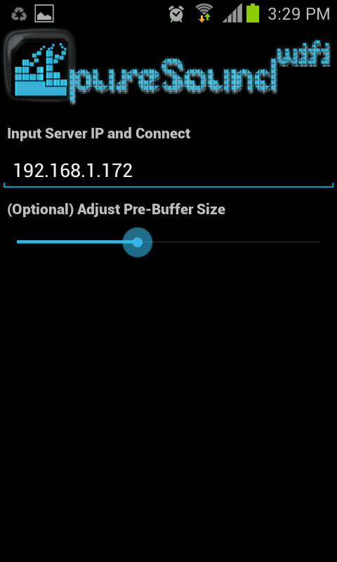 Android application pureSound WIFI screenshort