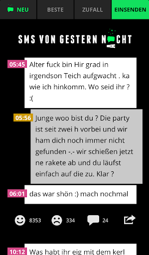 SMS VON GESTERN NACHT