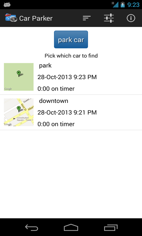 Android application Car Parker screenshort