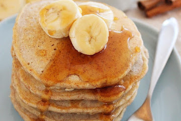 Whole Wheat Peanut Butter-Banana Pancakes