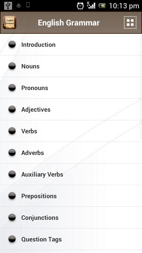 English Grammar Book Screen 2