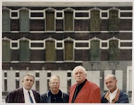 Portret van Jaap van der Scheur, Cor Istha, Kees de Rie en Henk Bode